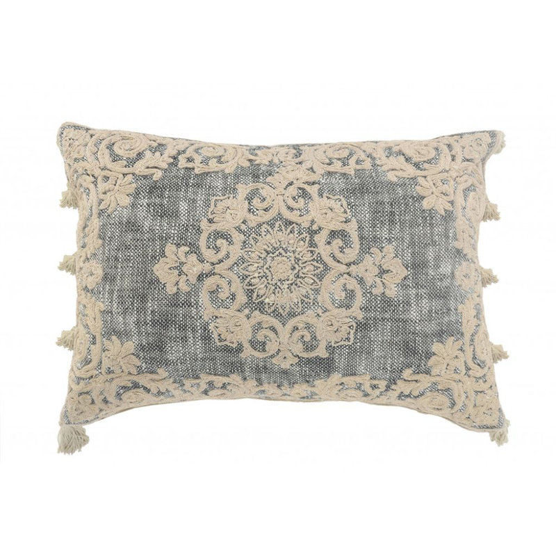 Housse de coussin rectangulaire en coton médaillon cousu à la main Rectangle, Housse de coussin et insert