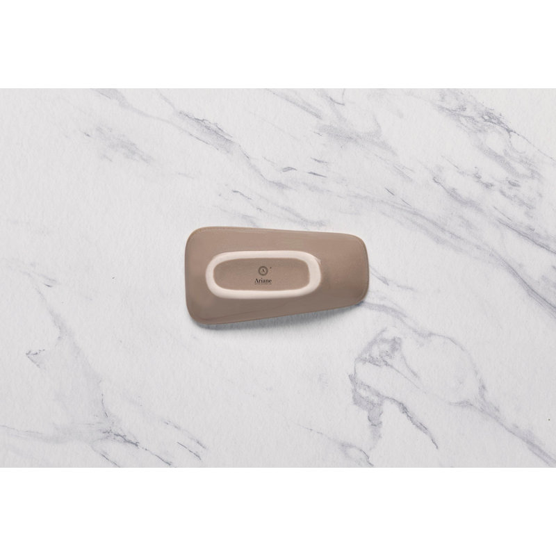 Assiette de service rectangulaire en porcelaine, éclaboussure beige, 3,2 x 1,7 po