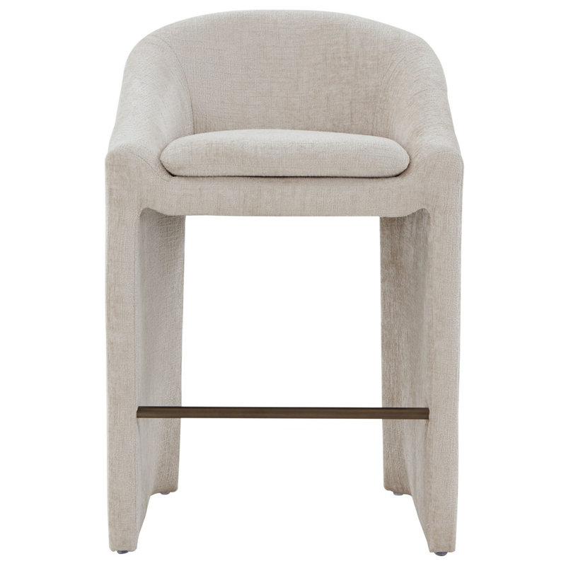 Kagan Chenille Counter Stool, Cream, Bar Stool (30.7" Seat Height)