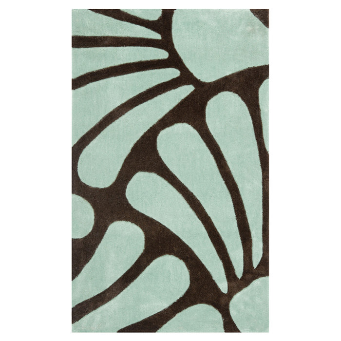 Cohmer Modern Art Hand Tufted Performance Floral Rug, Rectangle 2'6" x 4'