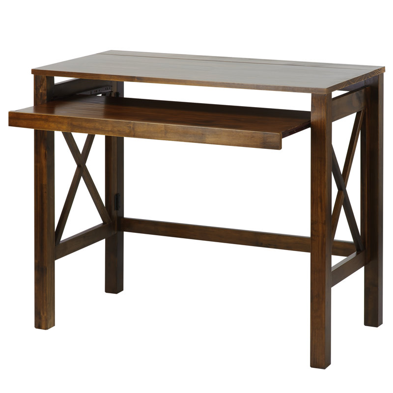 Bureau en bois massif Thelen, Brun chaud