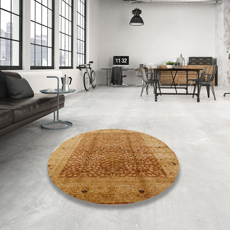 Tapis 100% moderne 650 de style Mid-Century lavable à la machine, Rond 7 pi