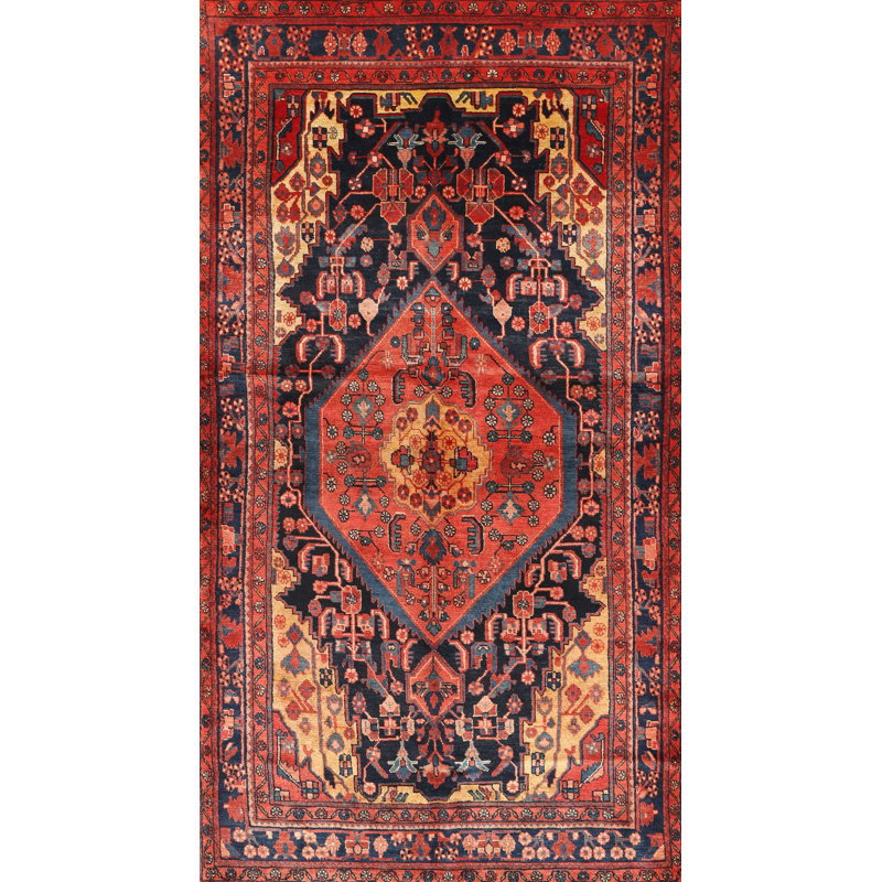 Tapis oriental rouge et bleu, Rectangle 5 pi x 8 pi