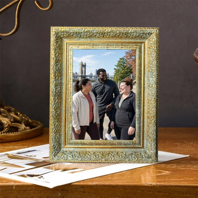 Cadre photo décoratif 5 pièces x 7 po or antique 1PC