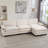 113" Modern 3+1 L-Shaped Corduroy Fabric Sofa,Modular Sectional Cloud Couch W/Ottoman,35D High-resilience Sponge&Double-layer Thick Cushion,Cup Holders,Storage Bags-1757299944