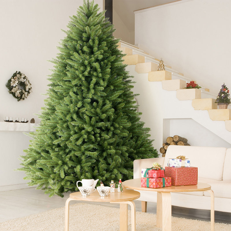 Arbre de Noël artificiel éclairé - support inclus, 9'