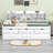 Wooden Captain Bed With Built-In Bookshelves, Drawers And Trundle