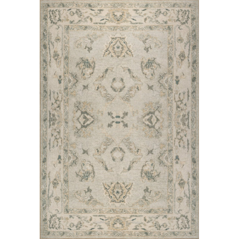Tapis vert à motif tissé en chenille Lucien, Rectangle 5 pi x 7 pi 7 po