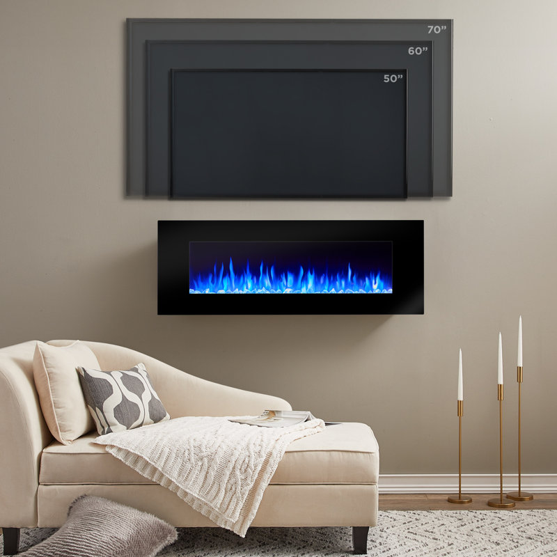 DiNatale 50" Wall-Mount Electric Fireplace by Real Flame, Black