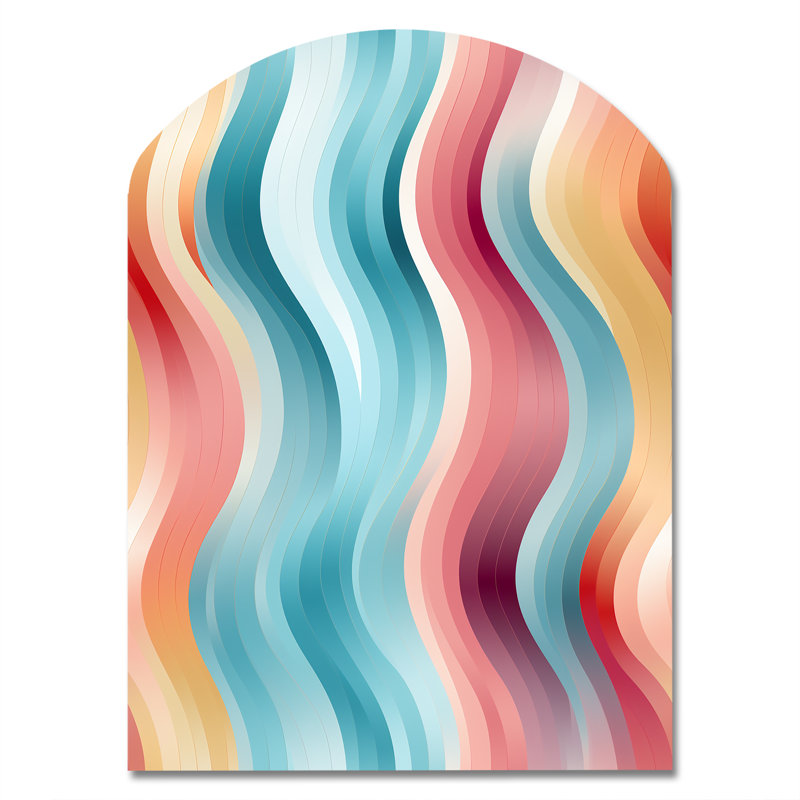 Cleva - Art mural asymétrique en métal strié, H 34 po x l 25 po