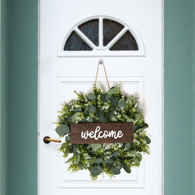 Handcrafted Eucalyptus Plastic 45 cm Artificial Wreath