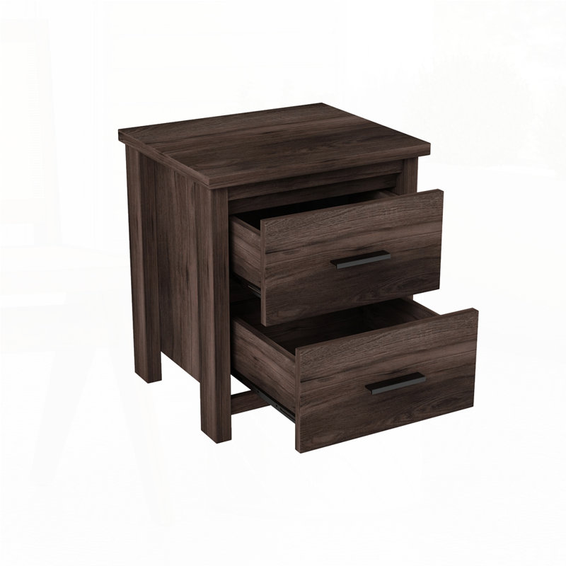 Table de chevet rétro à deux tiroirs