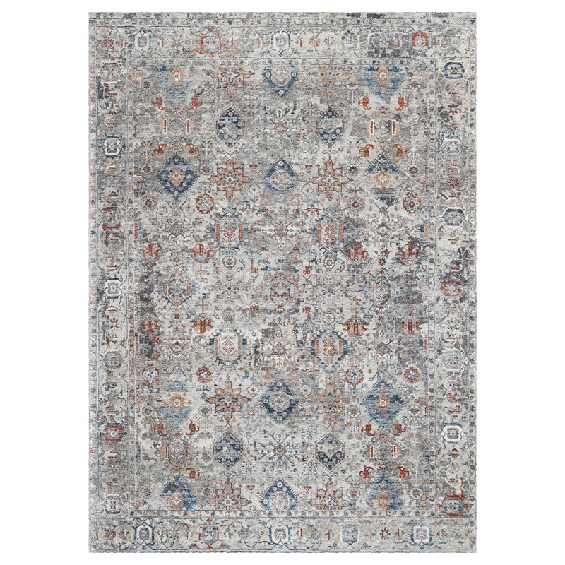 Tapis gris clair et chameau noué à la main de haute qualité, Rectangle 8 pi x 10 pi