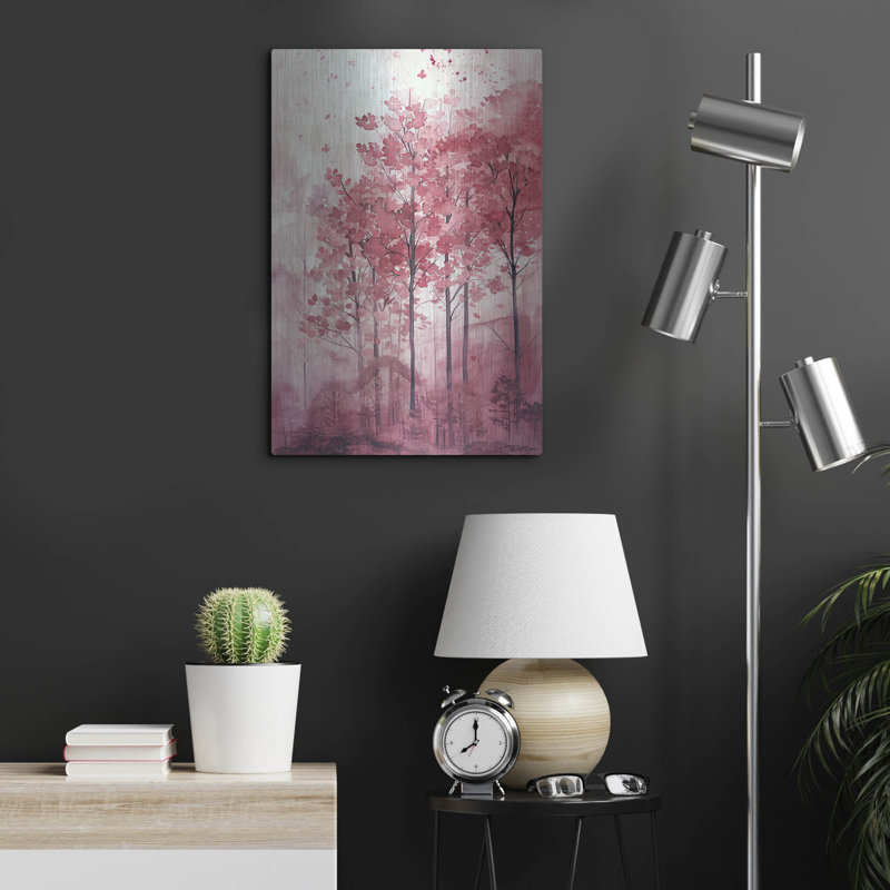 Art mural luxueux «Pink Trees» par Momart, H 24 po x l 16 po