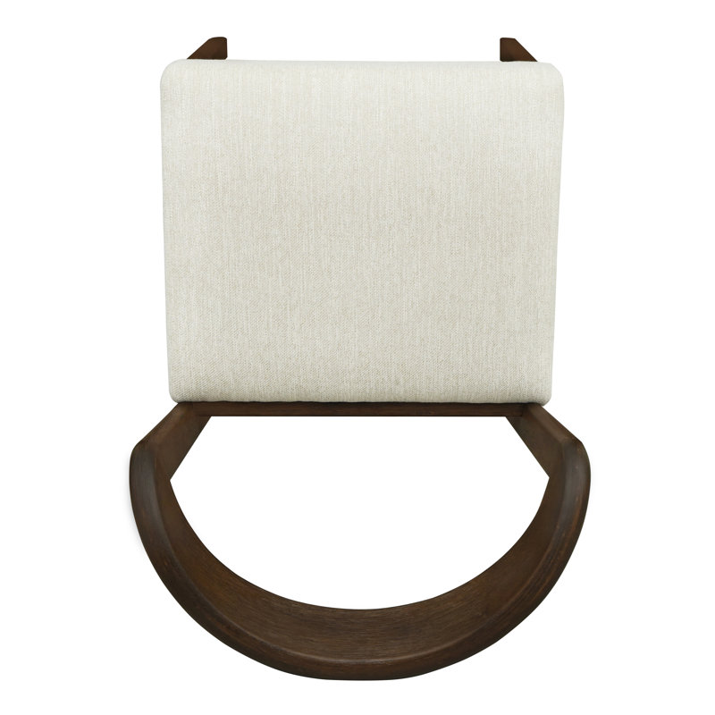 Ensemble de 2 chaises en bois d'hévéa massif noyer + beige, Beige, noyer, Beige, noyer, Brun