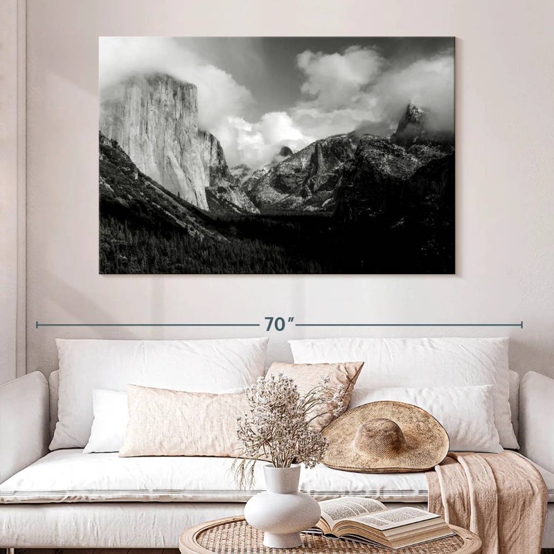 Alvord Yosemite Valley BW, H 34 po x l 51 po