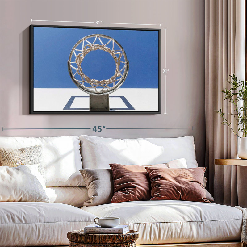Under The Basketball Hoop Canvas Print, 21" H x 31" W