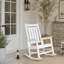 Ensemble de chaises berçantes toutes saisons avec table d'appoint, mobilier de patio 3 pièces au design ergonomique et finition en bois