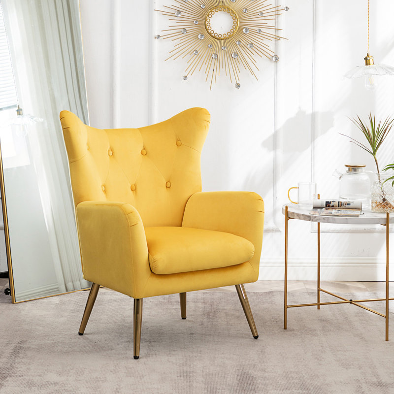 Fauteuil d'appoint capitonné à boutons
