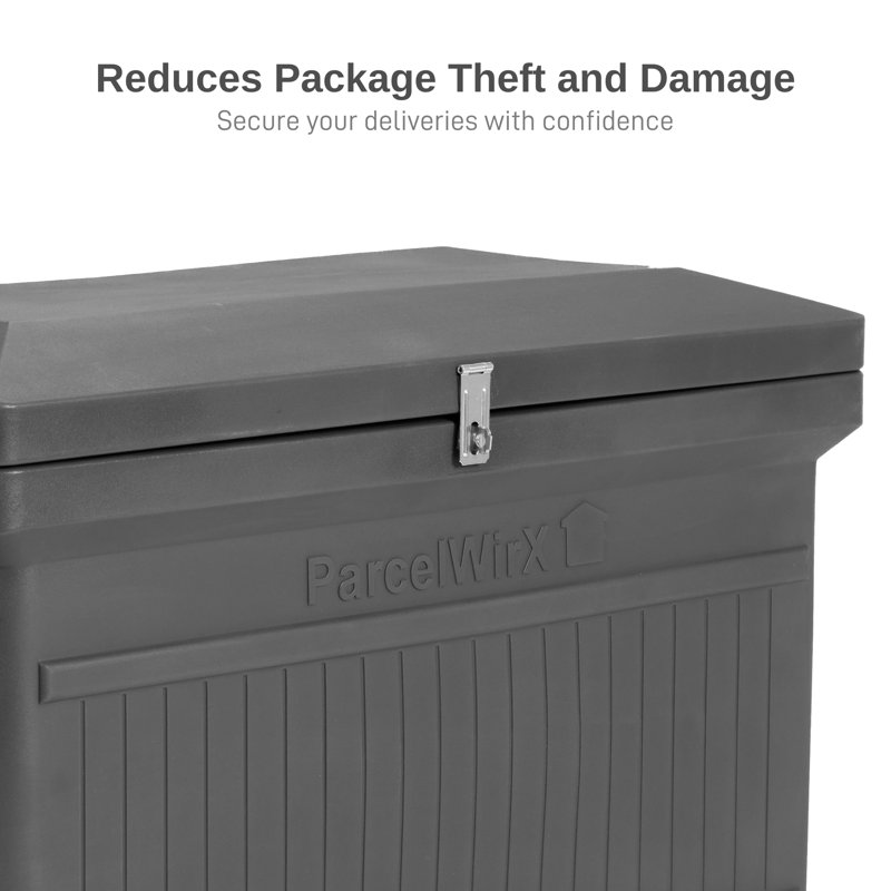 Parcelwirx Premium Horizontal Storage Cabinet/Lockable Package Delivery Box With Hinged Lid, Graphite, Graphite