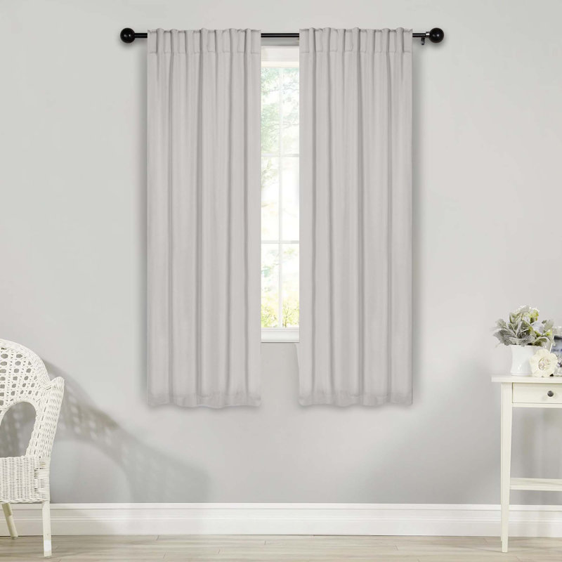 Rideaux obscurcissant et passe-tringle Levatt Classic, Chrome, L 26 po x L 63 po