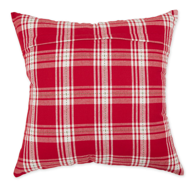 ASST HOLIDAY SPRIG IMPRIMÉ ET PLAID COUSSIN EN COUSSIN 18X18 ENSEMBLE / 4