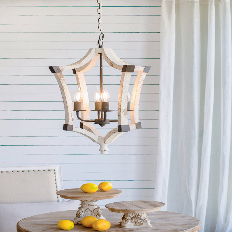 Lustre à 4 lumières, luminaire suspendu avec chaîne réglable
