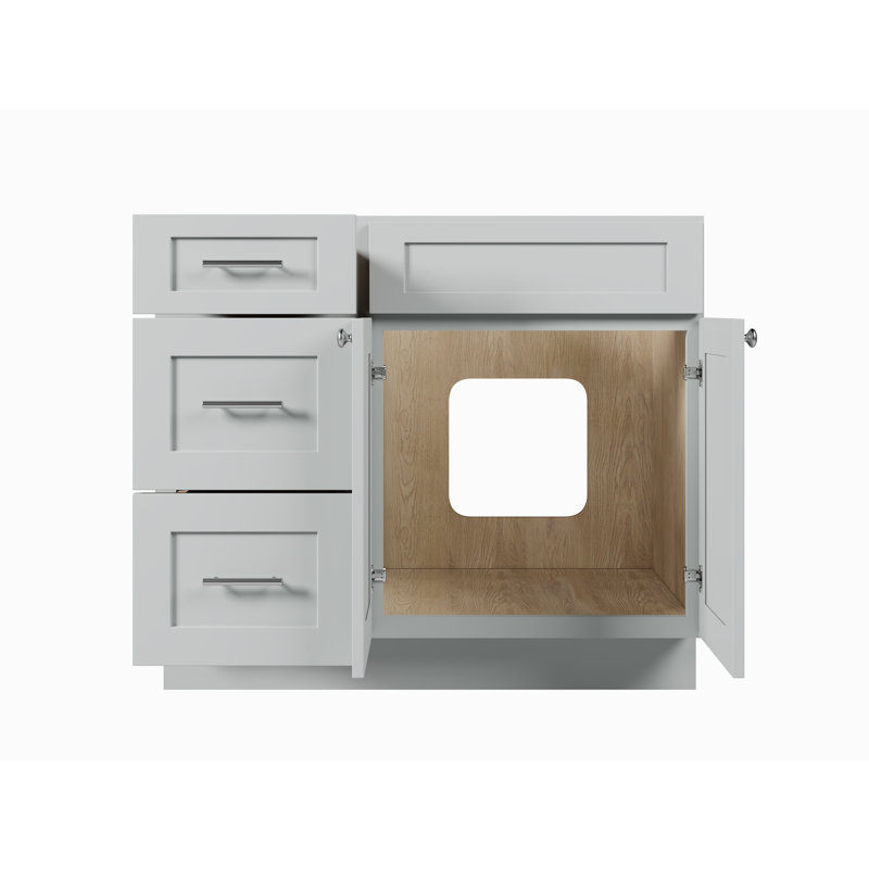 Meuble-lavabo simple 39 po avec base à tiroir Disar, Gris