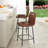 Veloz 24" H Leather Mid-Century Modern Full Back Kitchen Counter Height BarStools Chair-685582377