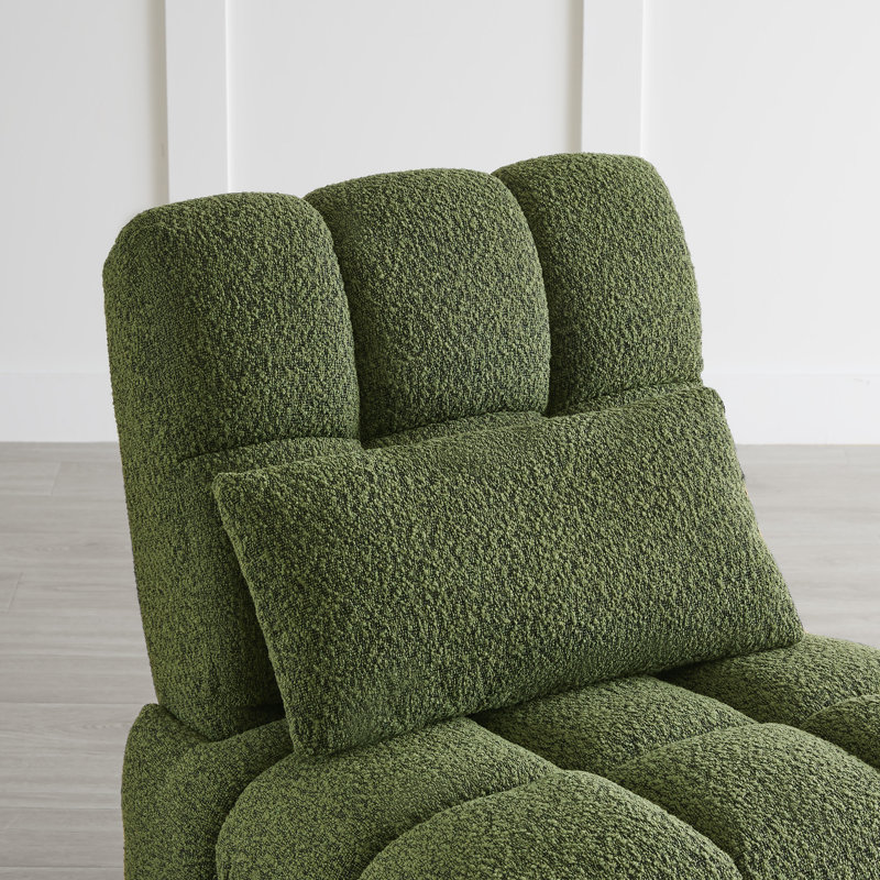 Fauteuil inclinable électrique pivotant de 34,3 po, Polyester vert olive
