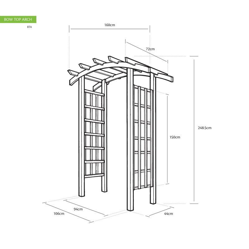Grange Bow Top Garden Arch