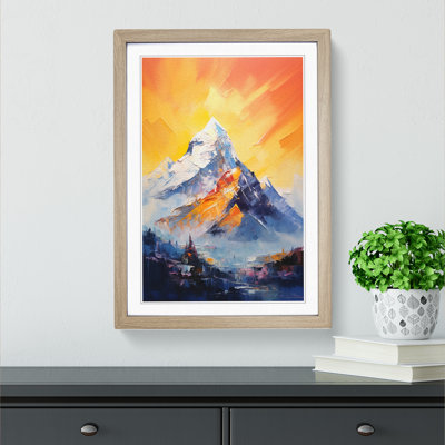 XYZ-FRM-V1223-4586 Mount Everest Gestural - Single Picture Frame Print on Wood