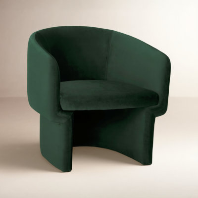 Hokku Designs Pine Velvet Barrel Chair
