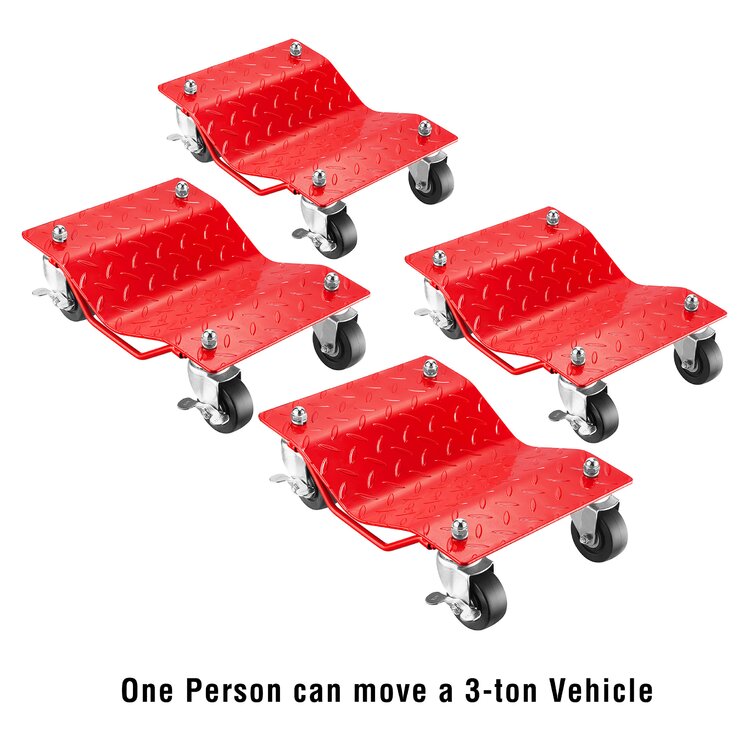 Fleming Supply Car Jack Tire Skates - 4-Piece Solid Steel Car Lift