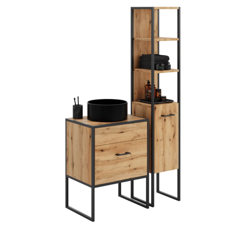 Metal Freestanding Bathroom Storage Furniture Set