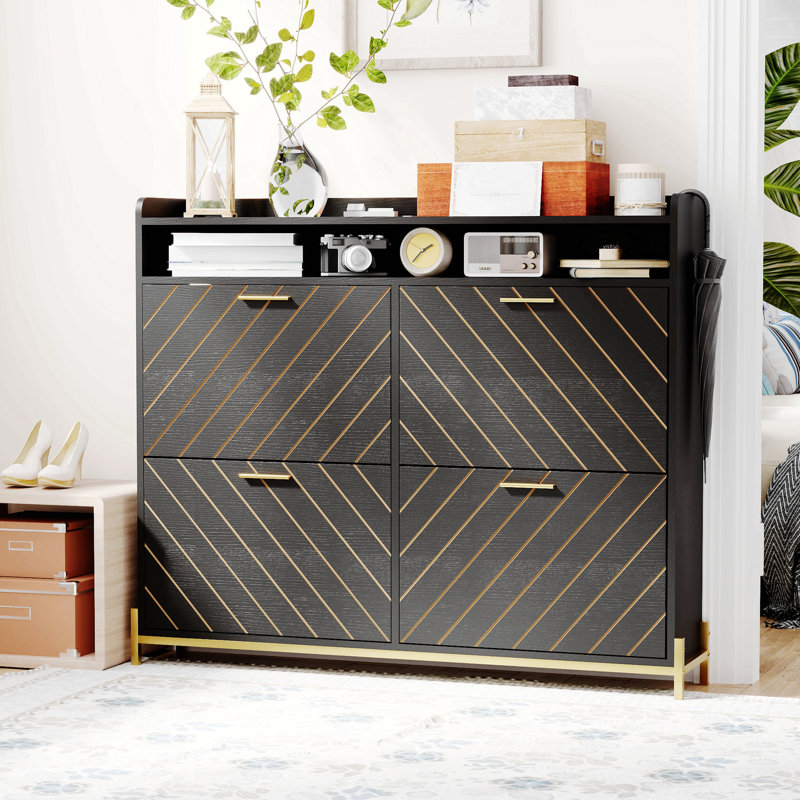 Shoe Cabinet/Shoe Rack Cabinet/Shoe Rack Organizer Cabinet, Black