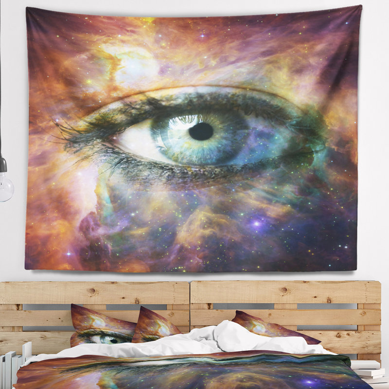 Regard humain dans la tapisserie de l'univers, H 50 po x l 60 po