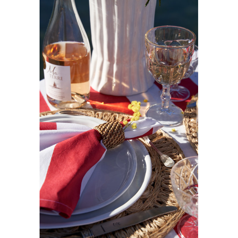 Brezhane St. Tropez Napkins - Stripes - 19" x 19", Red