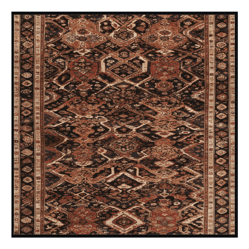 Machine Washable Turkish Brown Area Rug, Square 4'