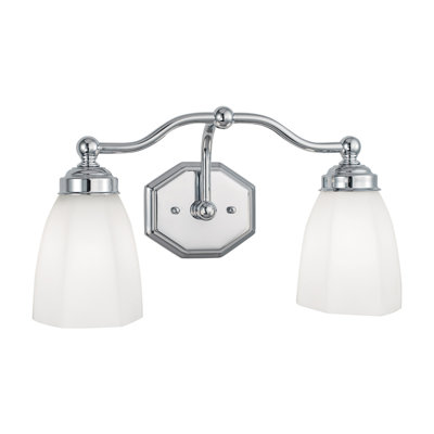 Éclairage pour meuble-lavabo à 2 lumières de 17 po de large Trevi - nickel brossé
