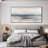 Extra Large Wall Art Fabric Print - Soft Coastal Horizon Line Abstract Scene Artwork Decor for Living Room or Bedroom - "Frame Assembly Required (Unfinished Frame)"-1901963585