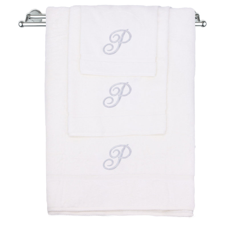 Ensemble de serviettes Marcelline, P, Blanc / argenté