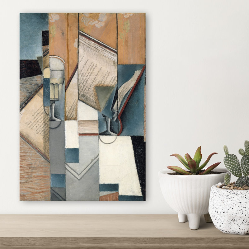 Le Livre, 1913 Estampe d'art mural abstrait contemporain, 18" H x 12" W