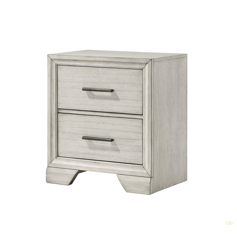 Table de bout de table de bout à 1 tiroir de style contemporain avec 2 tiroirs de rangement et meubles en bois massif