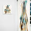 Habiba - Triangle vert Boho I - Rideau abstrait - Velours obscurcissant - 1 panneau-259822290