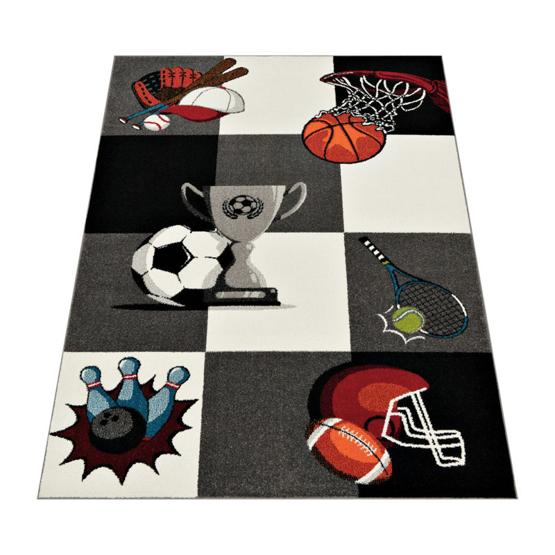Swasey Grey/Black/White Area Rug, Rectangle 160 x 220cm