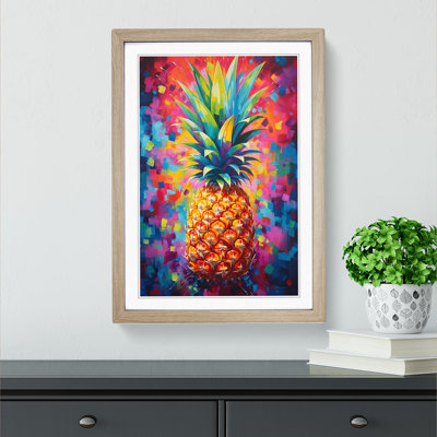 Pineapple Abstract No.2 - Single Picture Frame Print on Wood