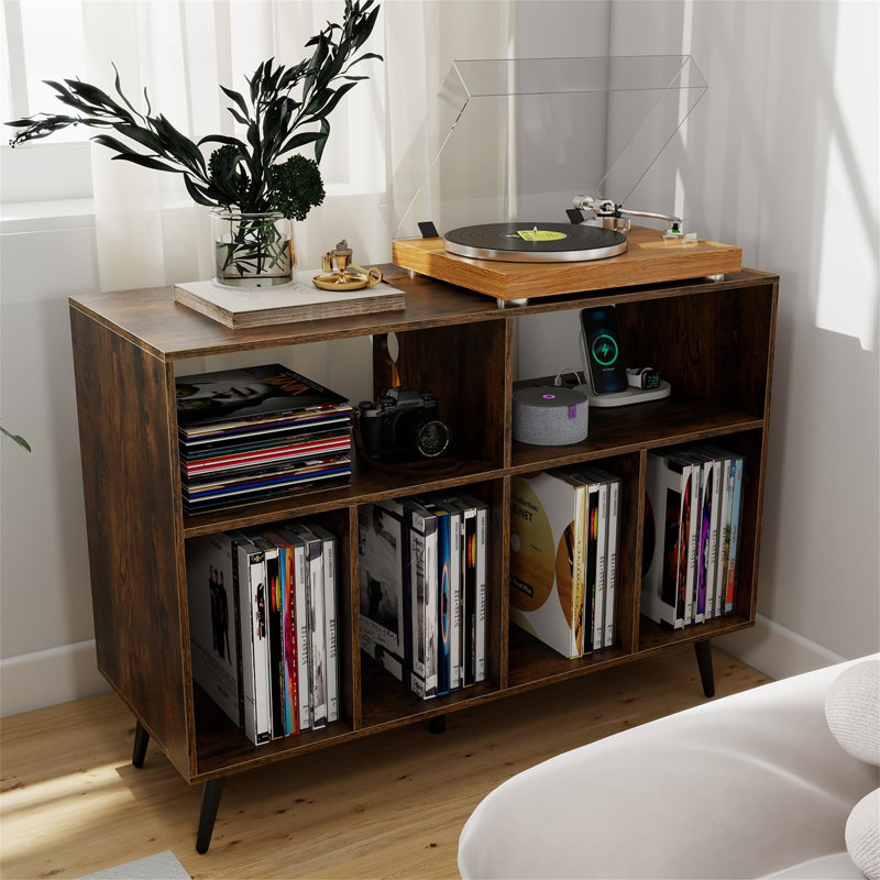 Record Player Stand With Charging Station