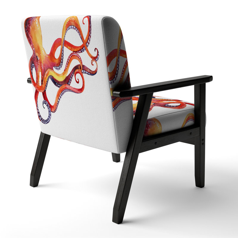 Riffle Coastal Arm Chair - Modern Octopus Arm Chair, Black