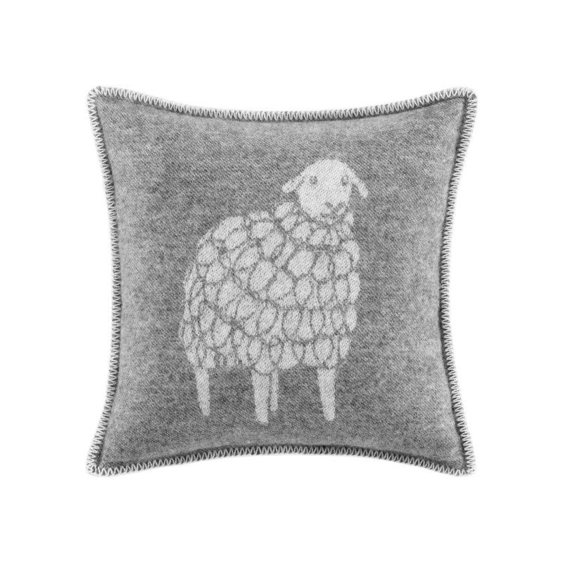 Evered Square Cushion Cover, Grey/Off White